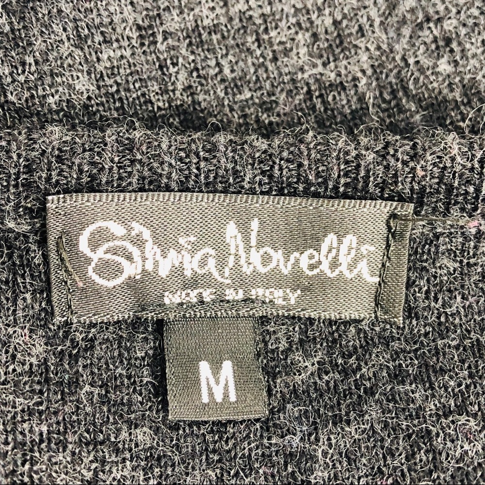 Silvia Novelli Charcoal Wool Sweater Chiffon M - Picture 3 of 7